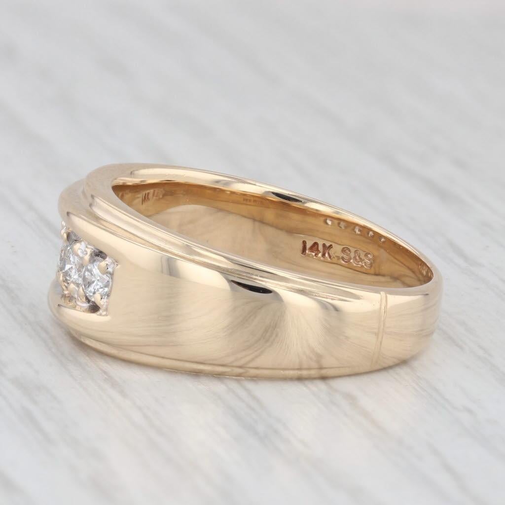0.48ctw Diamond Men's Ring 14k Yellow Gold Size 10.25 Wedding Band For Sale 1