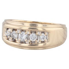 0.48ctw Diamond Men's Ring 14k Yellow Gold Size 10.25 Wedding Band