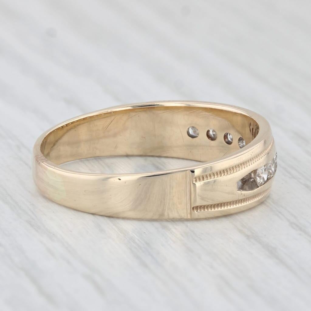 0.48ctw Diamond Men's Wedding Band 10k Yellow Gold Size 12.5 Ring In Good Condition For Sale In McLeansville, NC