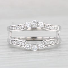 0.48ctw Diamond Ring Jacket 14k White Gold Size 7 Guard Enhancer Wedding Band