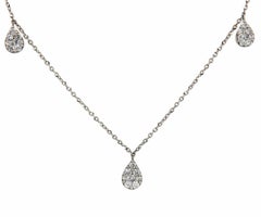 0.48ctw Diamond Station Drop Necklace in 14K White Gold