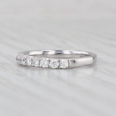 0.48ctw Diamond Wedding Band 14k White Gold Size 5 Stackable Anniversary Band