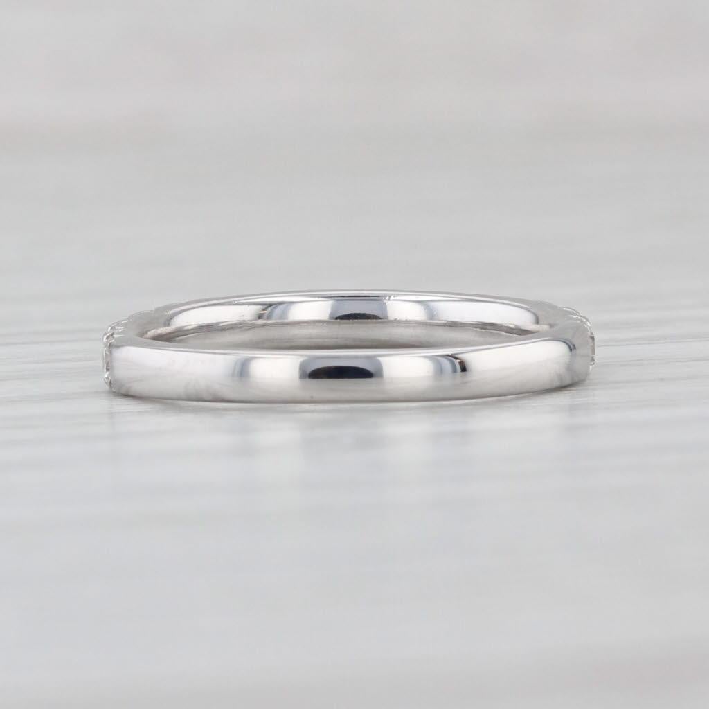 Taille baguette 0.48ctw Diamond Wedding Band 14k White Gold Size 5 Stackable Anniversary Band en vente