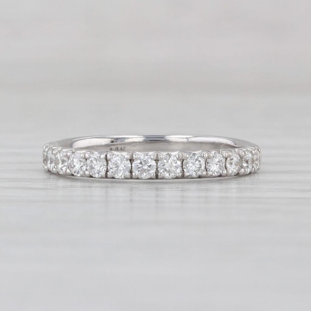 0.48ctw Diamond Wedding Band 14k White Gold Size 5 Stackable Anniversary Band Bon état - En vente à McLeansville, NC