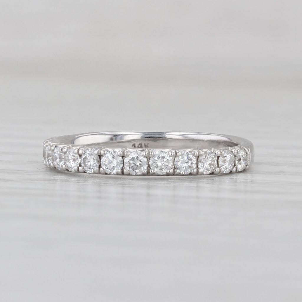 0.48ctw Diamond Wedding Band 14k White Gold Size 5 Stackable Anniversary Band en vente 1