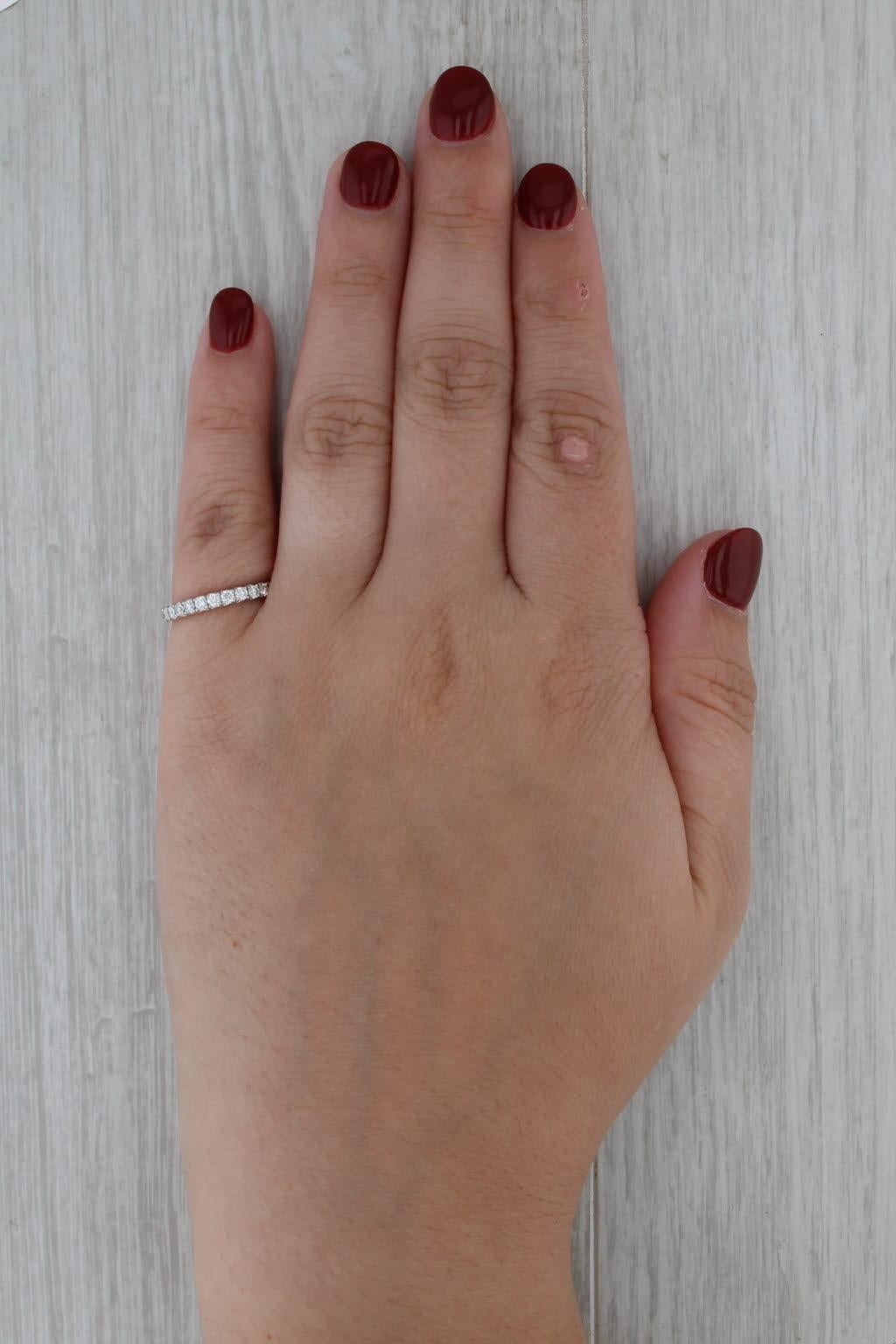 0.48ctw Diamond Wedding Band 14k White Gold Size 5 Stackable Anniversary Band en vente 2