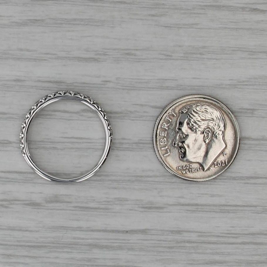 0.48ctw Diamond Wedding Band 14k White Gold Size 5 Stackable Anniversary Band en vente 3