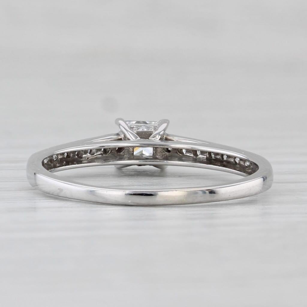 0.48ctw Princess Diamond Engagement Ring 18k White Gold Size 7.5 Corte princesa en venta
