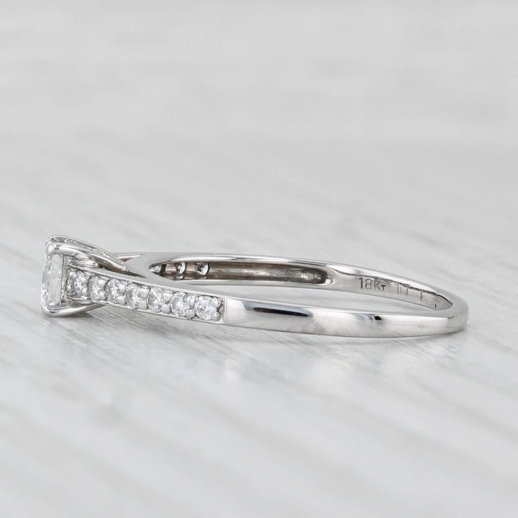 Femenino o masculino 0.48ctw Princess Diamond Engagement Ring 18k White Gold Size 7.5 en venta