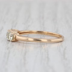 0.48ctw Yellow Diamond 3-Stone Ring 18k Yellow Gold Engagement Size 6.25