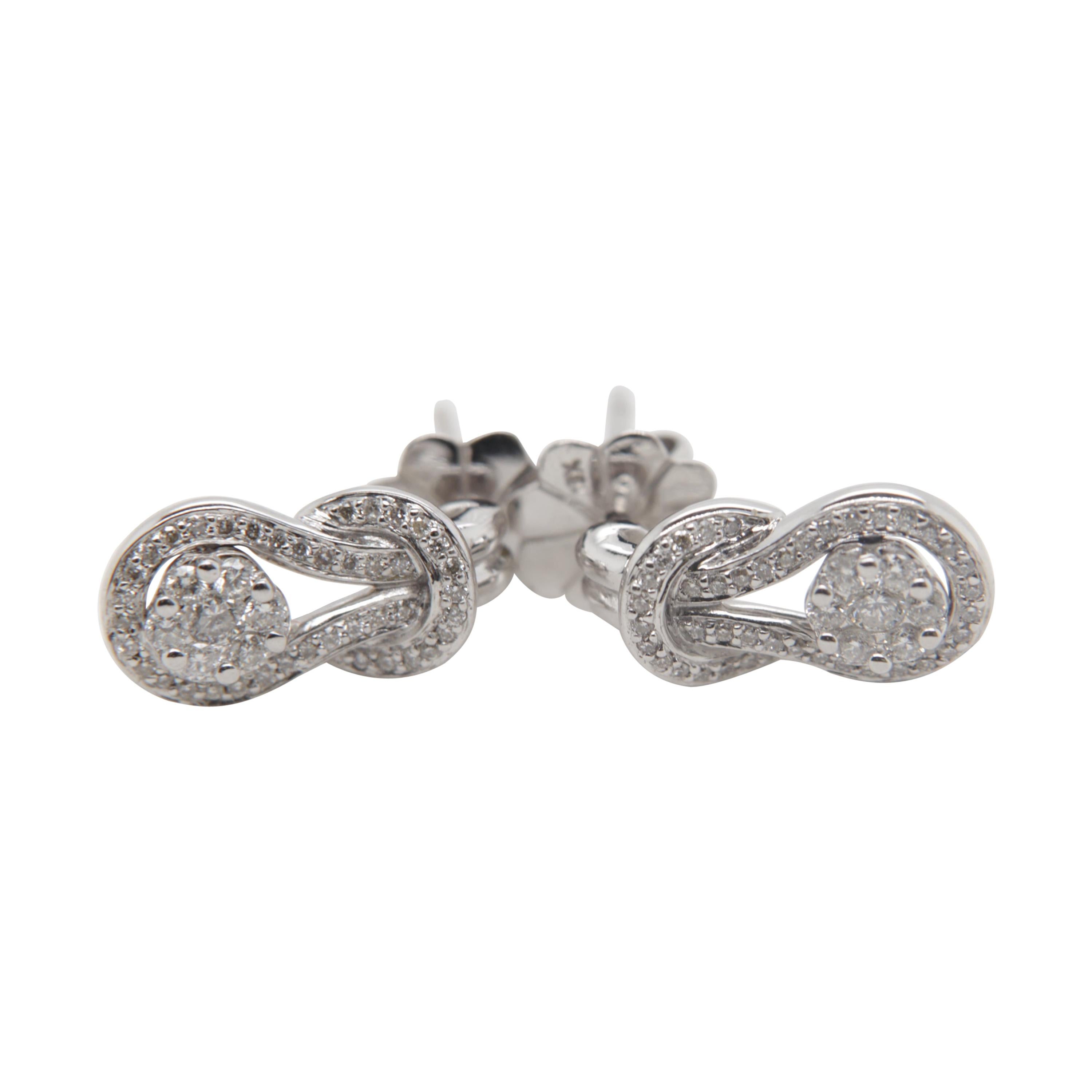 Boucles d'oreilles en or 18 carats avec diamants de 0,49 carat