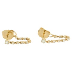 Orecchini con filo di diamanti da 0,49 carati in oro giallo 14k