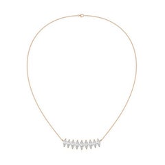 0.49 CTW Marquise diamonds 14K Rose Gold Classic Collection Delicate Necklace