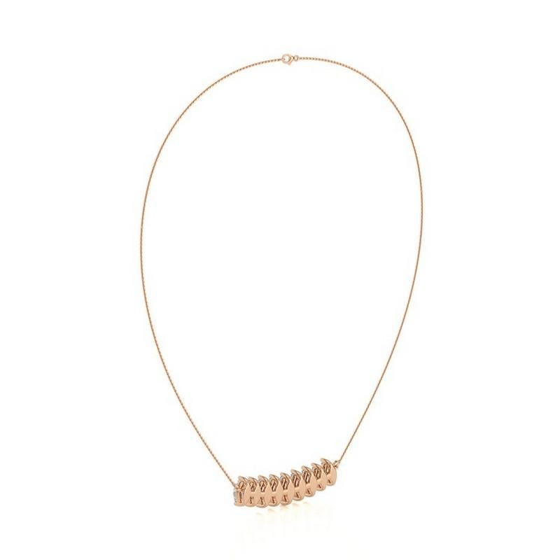 Marquise Cut 0.49 CTW Marquise diamonds 14K Rose Gold Classic Collection Delicate Necklace For Sale