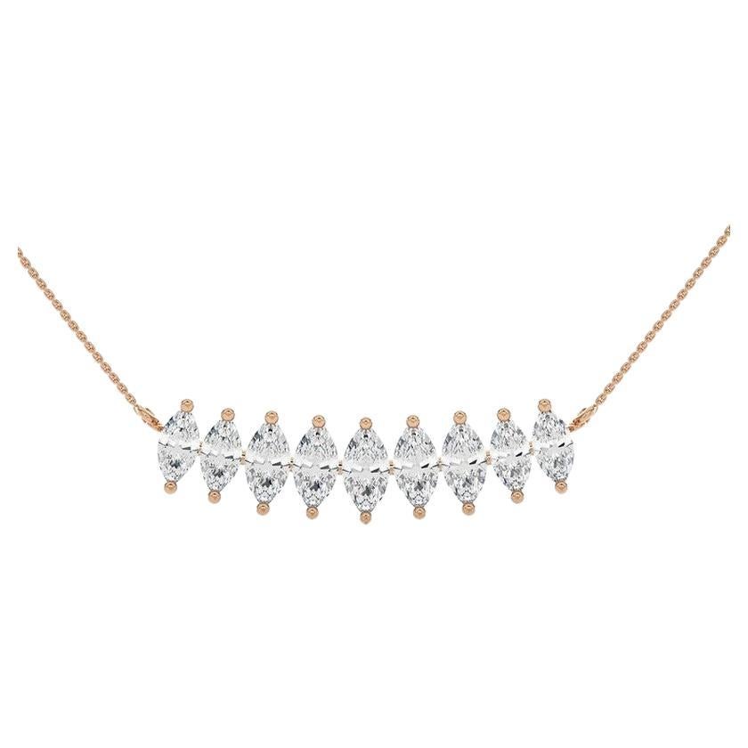 0.49 CTW Marquise diamonds 14K Rose Gold Classic Collection Delicate Necklace