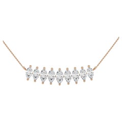 0.49 CTW Marquise diamonds 14K Rose Gold Classic Collection Delicate Necklace