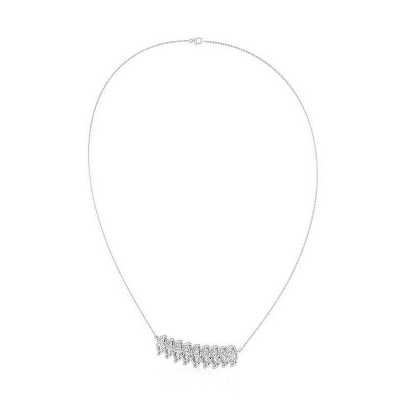 Modern 0.49 CTW Marquise diamonds 18K White Gold Classic Collection Delicate Necklace For Sale