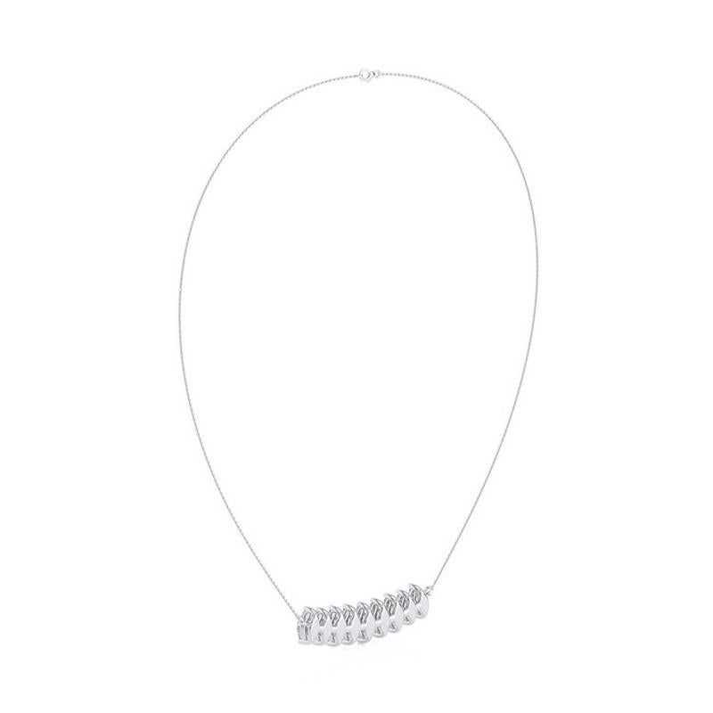 Marquise Cut 0.49 CTW Marquise diamonds 18K White Gold Classic Collection Delicate Necklace For Sale
