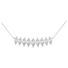 0.49 CTW Marquise diamonds 18K White Gold Classic Collection Delicate Necklace