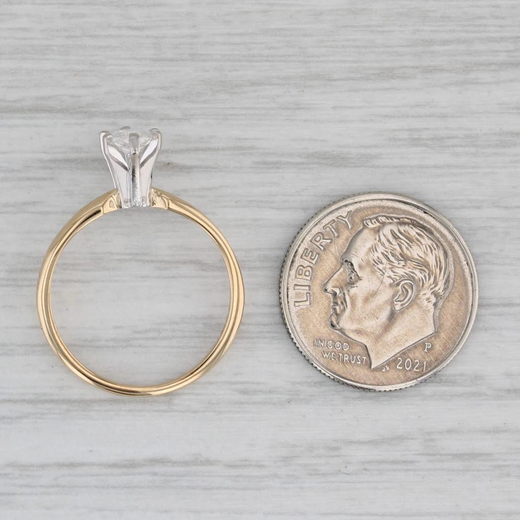 0.49ct Marquise Diamond Solitaire Engagement Ring 18k Gold Platinum Size 5.25 In Good Condition In McLeansville, NC
