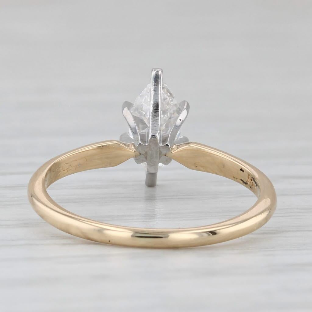 0.49ct Marquise Diamond Solitaire Engagement Ring 18k Gold Platinum Size 5.25 1