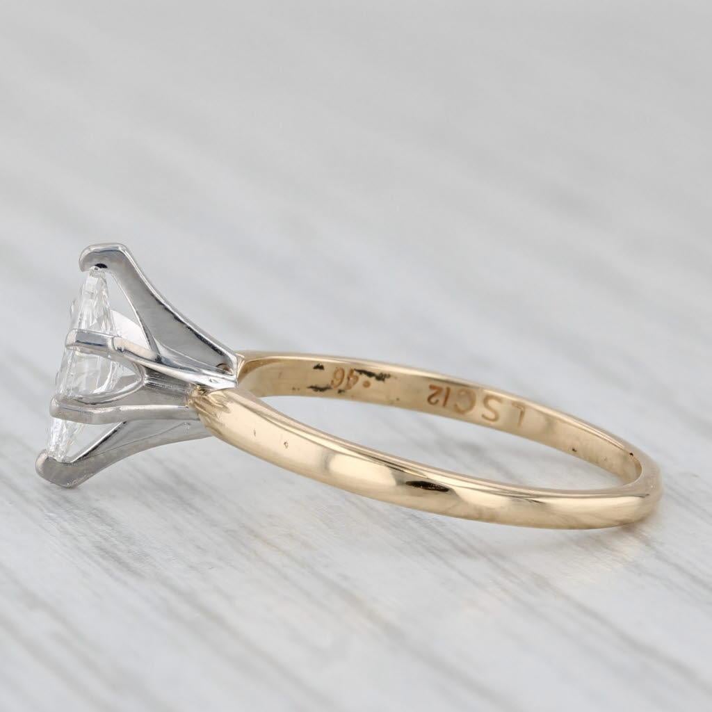 0.49ct Marquise Diamond Solitaire Engagement Ring 18k Gold Platinum Size 5.25 2