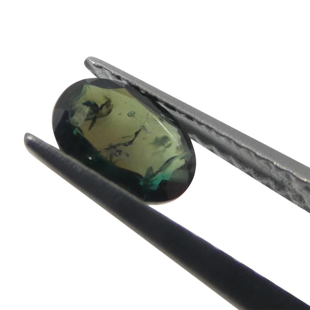 Oval Cut 0.49ct Oval Bluish Green to Pinkish Purple Alexandrite from India For Sale