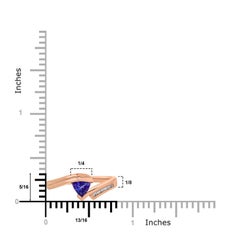 0,49 Karat Tansanit Ring mit 0,49 Karat Diamanten in 14 Karat Roségold gefasst