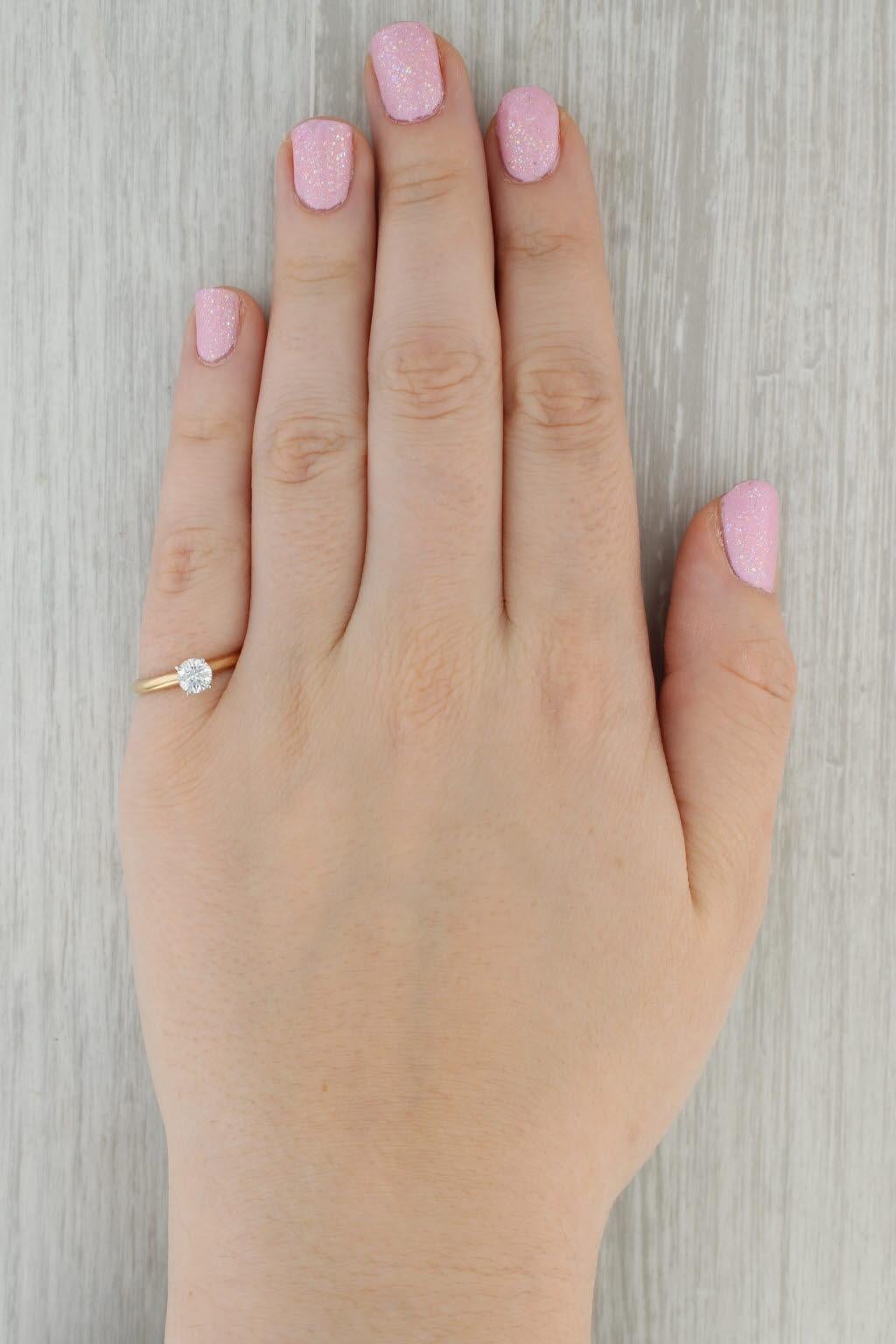 0.49ct VS2 Round Diamond Solitaire Engagement Ring 14k Gold Platinum Sz 6.75 IGI 2