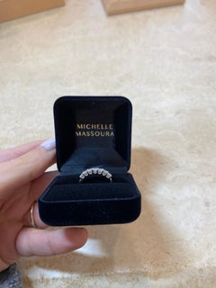 0.49ctw Natural Diamond Half Eternity Ring, 18K White Gold, size US 6