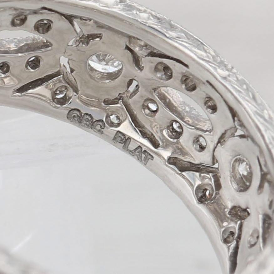 Round Cut 0.49ctw Diamond Ring Platinum Band Wedding Anniversary Eternity Size 6.25 For Sale