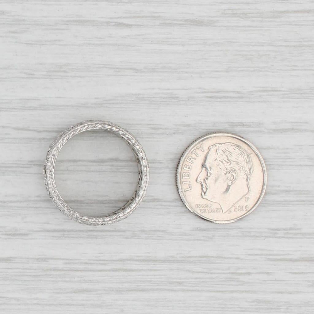 Anello di diamanti da 0,49 ct. in platino con fascia nuziale per l'anniversario di eternità misura 6,25 in vendita 3