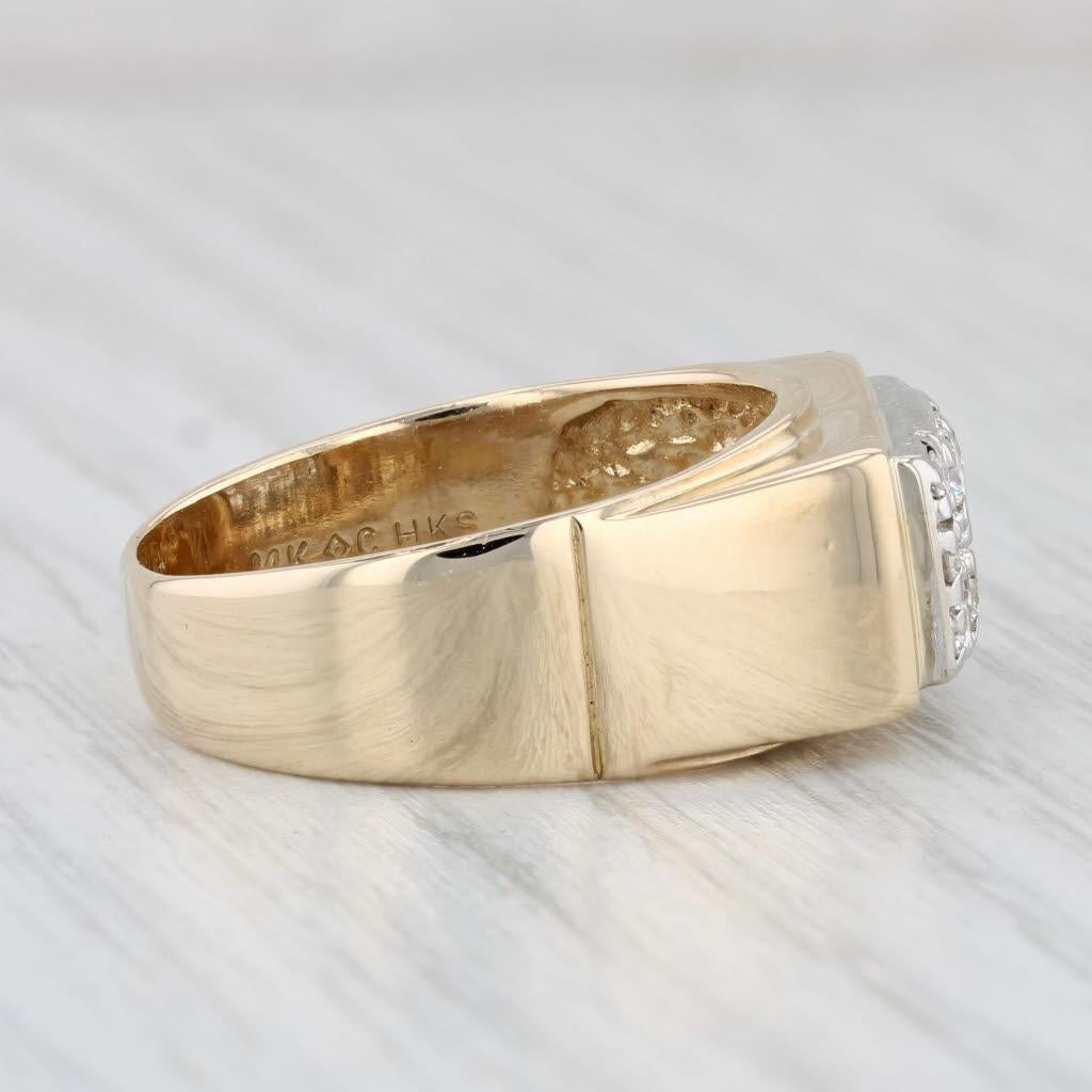 0.49ctw Men's Diamond Ring 14k Yellow Gold Size 10.25 Wedding Band In Good Condition In McLeansville, NC