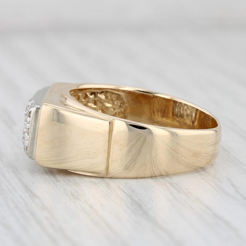 0.49ctw Men's Diamond Ring 14k Yellow Gold Size 10.25 Wedding Band 1