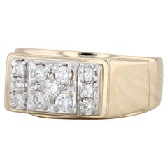 0.49ctw Men's Diamond Ring 14k Yellow Gold Size 10.25 Wedding Band
