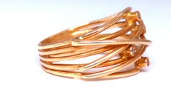 .04ct Natural Diamond Satin Barbed Wire Form Ring 14kt gold 12420