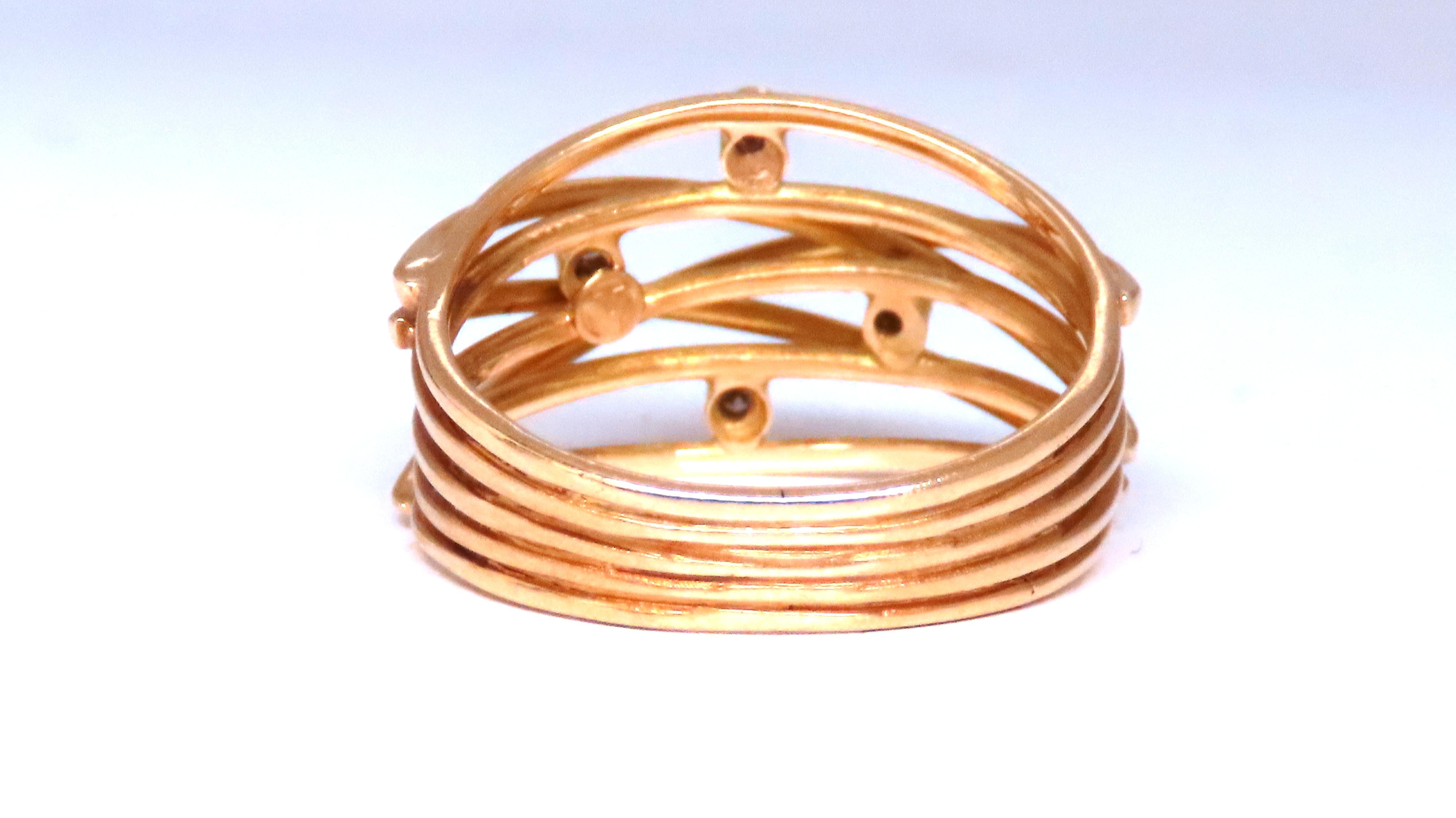 Néo-gothique .04ct Diamant Naturel Bague en forme de fil barbelé 14kt or 12420 en vente