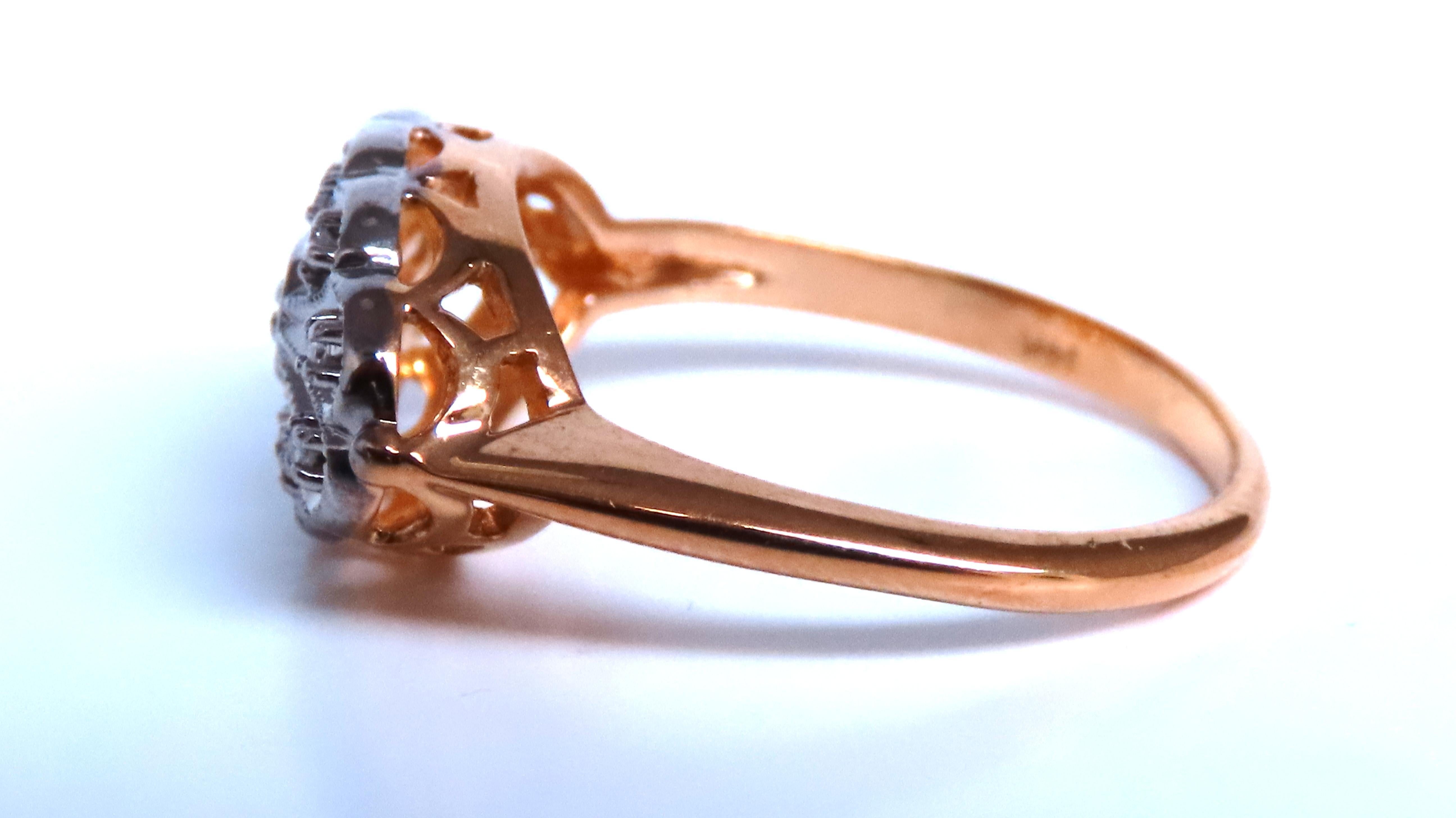 Moderno Anello vintage europeo da .04ct restaurato in oro 14kt 41147 in vendita