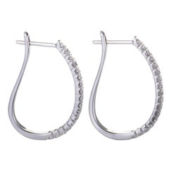 0.5 Carat 14 Karat White Gold Diamond Oval Hoop Earrings 
1/2 Carat
 Diamonds