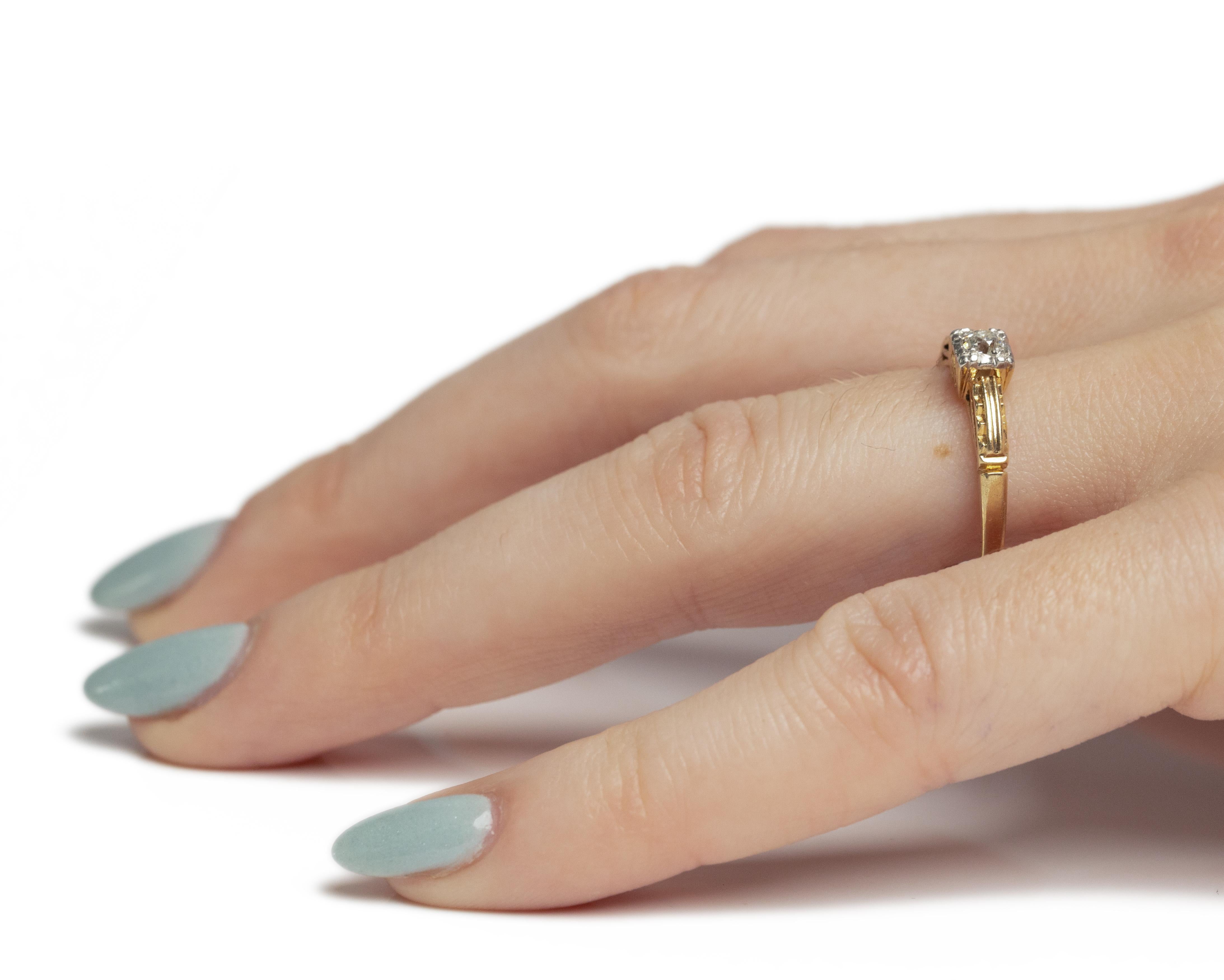 .05 Carat Art Deco Diamond 14 Karat Yellow Gold Engagement Ring In Good Condition For Sale In Atlanta, GA