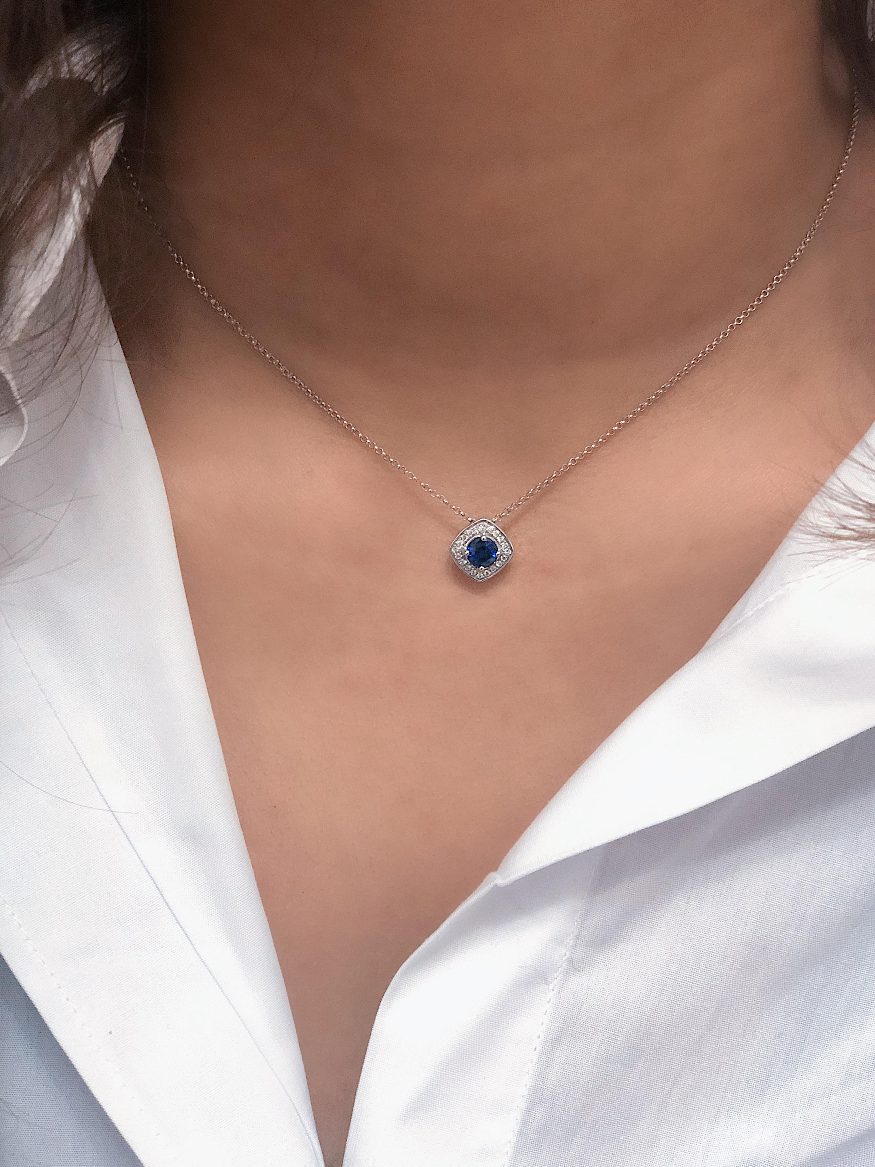 Work From Home Essentials! This collection features a dainty selection of jewelry with blue sapphires and diamonds. These Blue Sapphires are sourced from Madagascar and project a bold blue hue. Accented with diamonds, these minimal pieces can be the