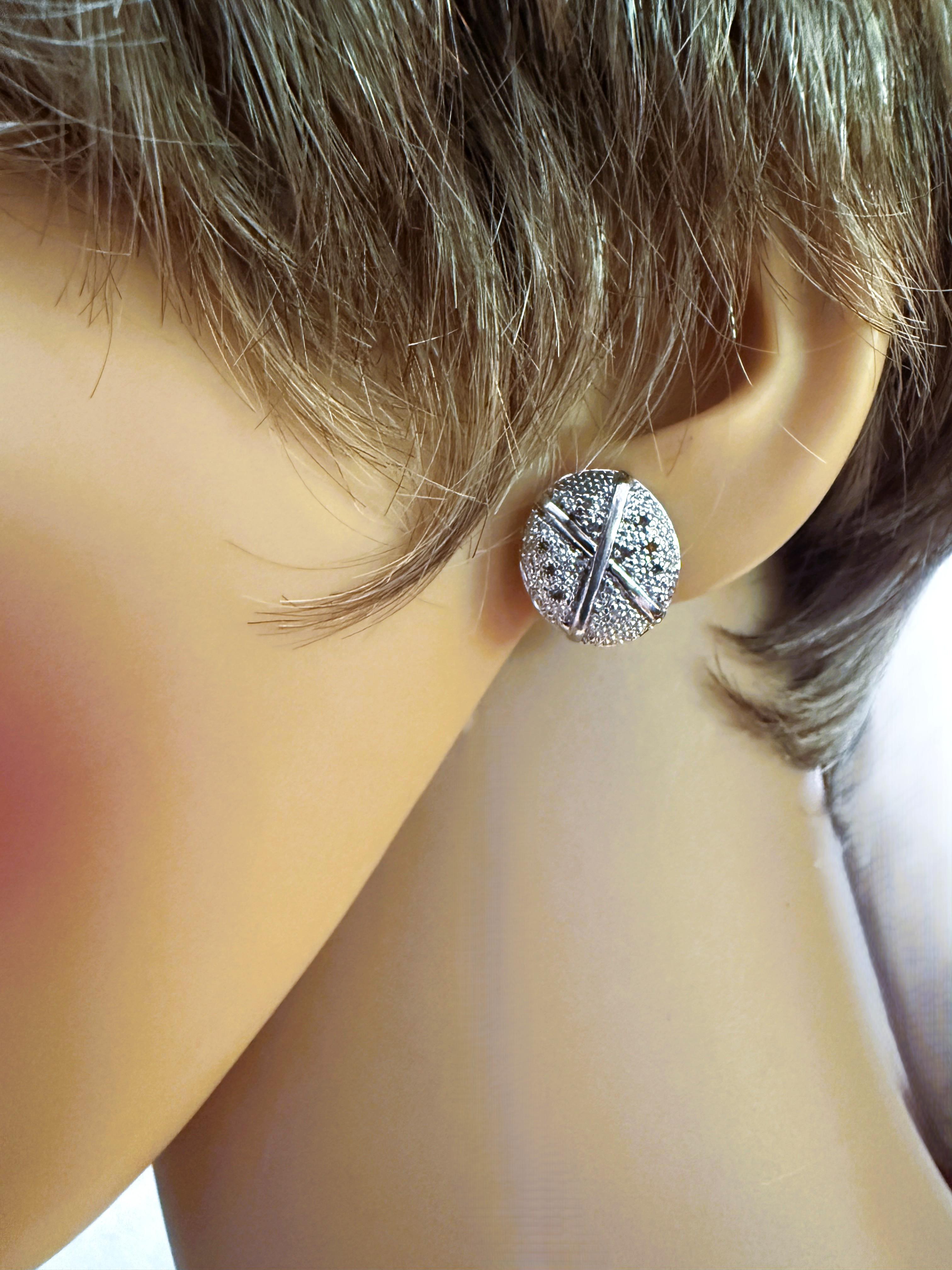 Art Deco .05 Carat Diamond, 925 Sterling Silver Post Earrings