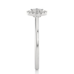 Bague grappe ronde Moonlight en or blanc 14 carats avec diamants de 0,5 carat