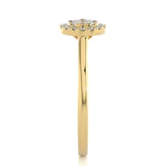 0.5 Carat Diamond Moonlight Round Cluster Ring in 14K Yellow Gold
