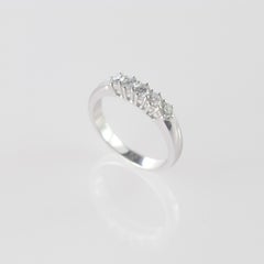 0.5 Carat Diamond Radiant Line Band 18 Karat Gold Wedding Engagement Ring