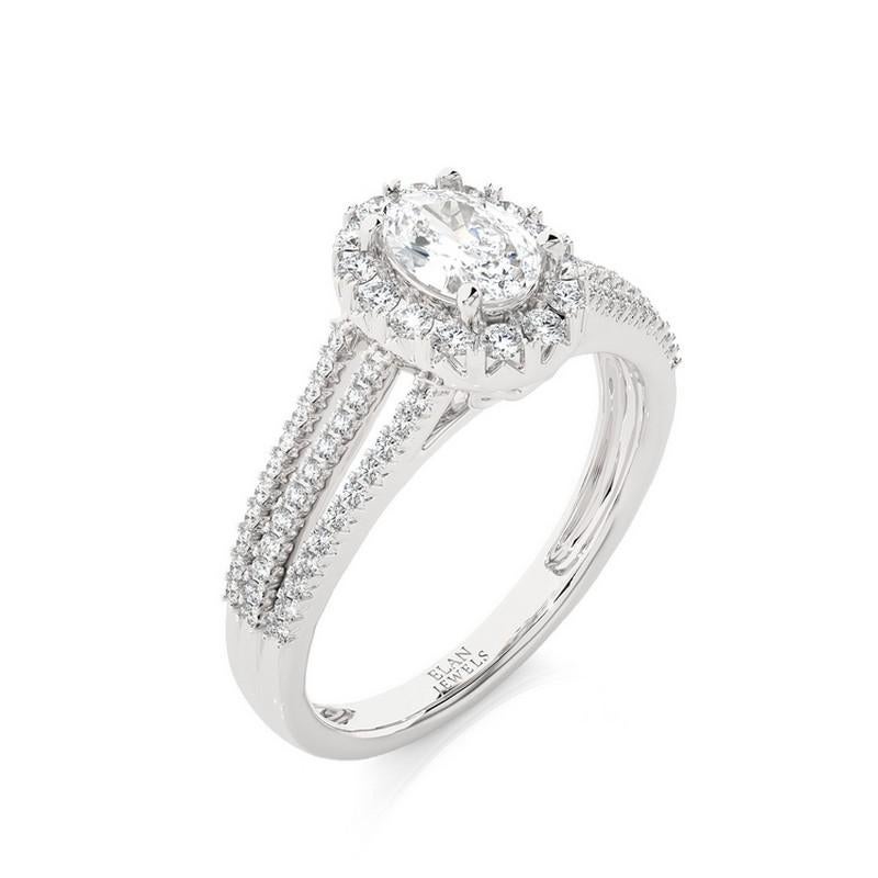 Diamond Carat Weight: This exquisite Vow Collection ring features a total of 80 round diamonds, with a combined carat weight of 0.5 carats. The arrangement of these diamonds in the semi-mount setting creates a brilliant and enchanting display.

Gold