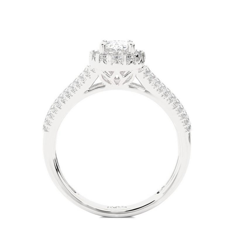 Round Cut 0.5 Carat Diamond Vow Collection Ring in 14K White Gold For Sale