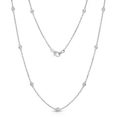 0.5 Carat Diamonds Cross Necklace in 14K White Gold