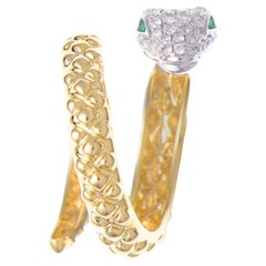 0.5 Carat Emerald and White Diamond White and Yellow Gold Ring