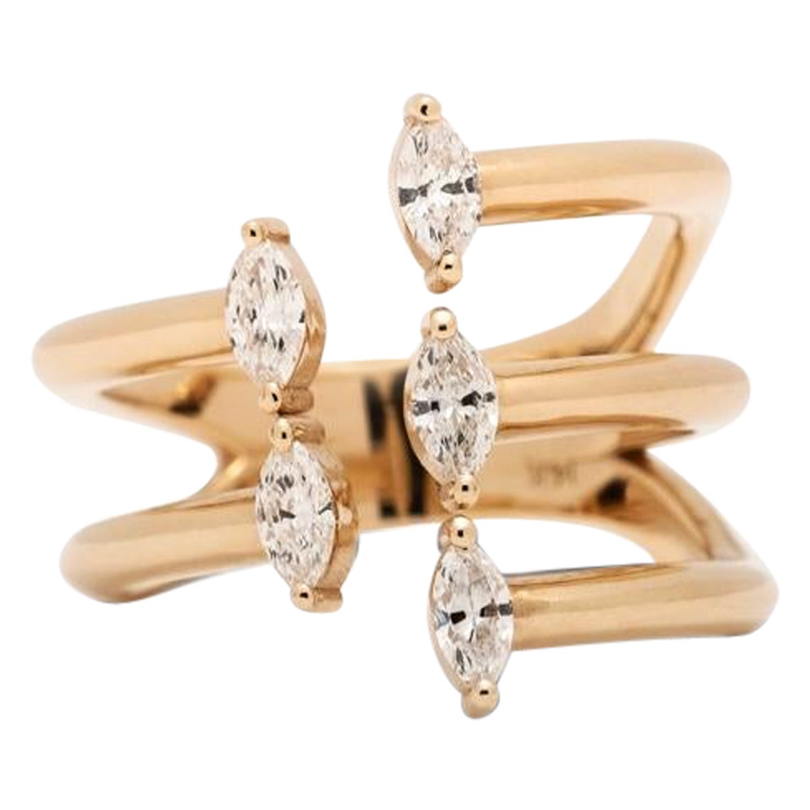 0,5 Karat Marquise-Diamant-Gelbgoldring